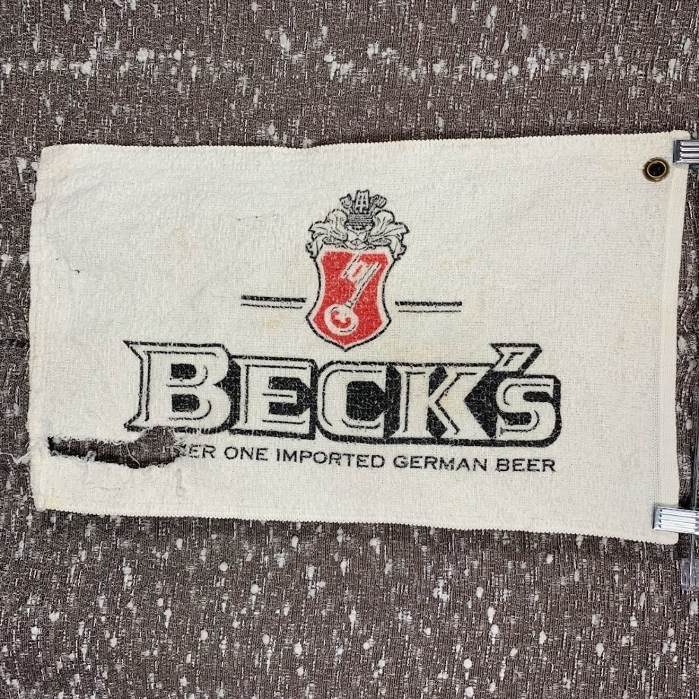 Vintage Beck's Imported German Beer Bar Towel Professional